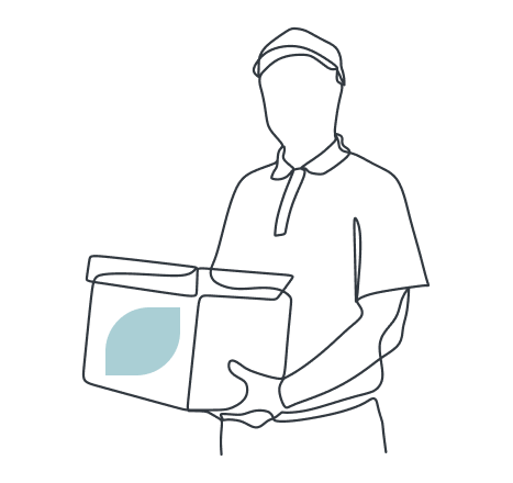 Person delivering a parcel containing medication